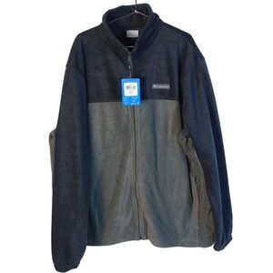 Columbia Steens Mountain Full Zip 2.0 Fleece Jacket Men 2X Black Grey NWT